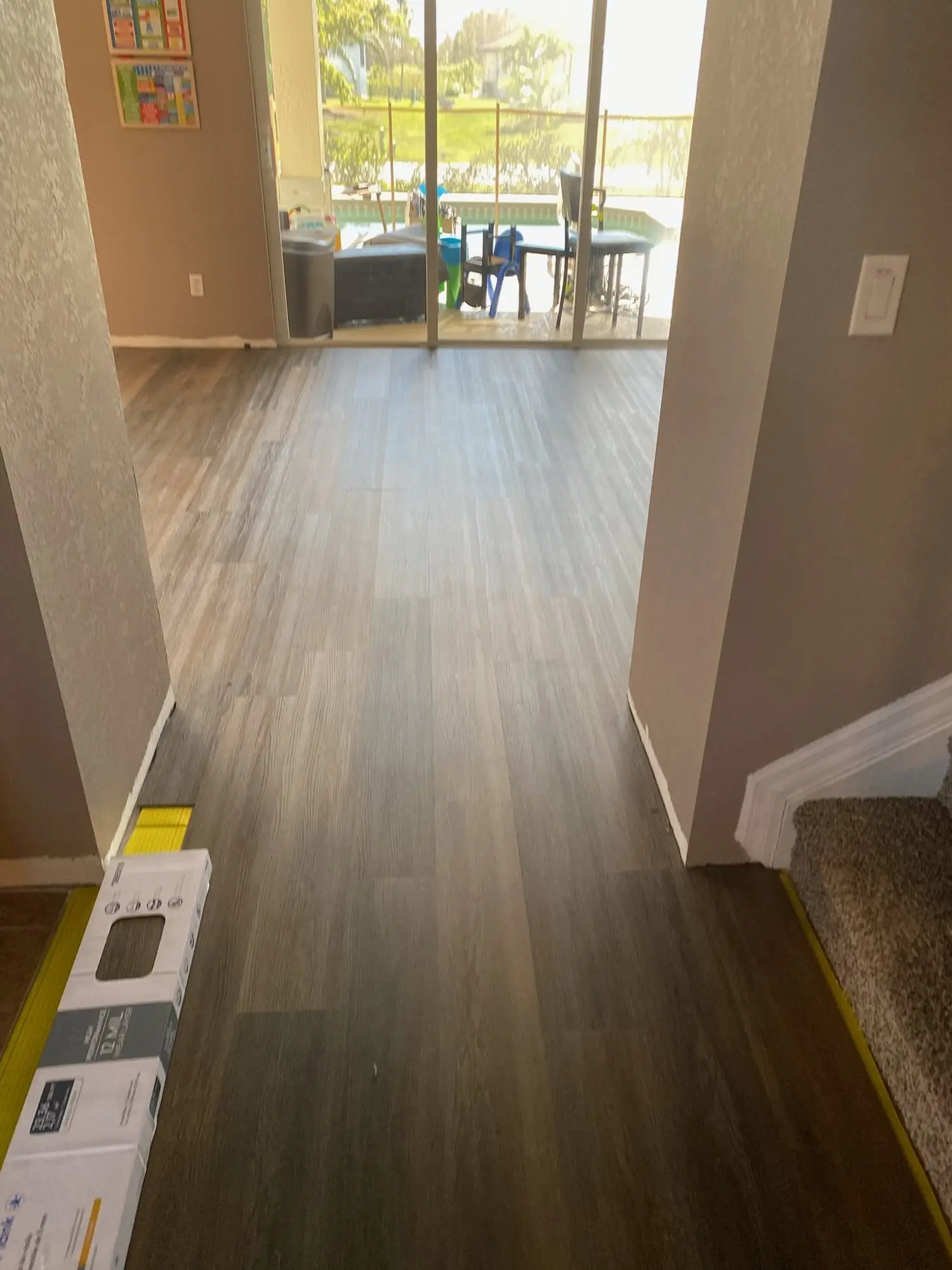 Kitchen and family room