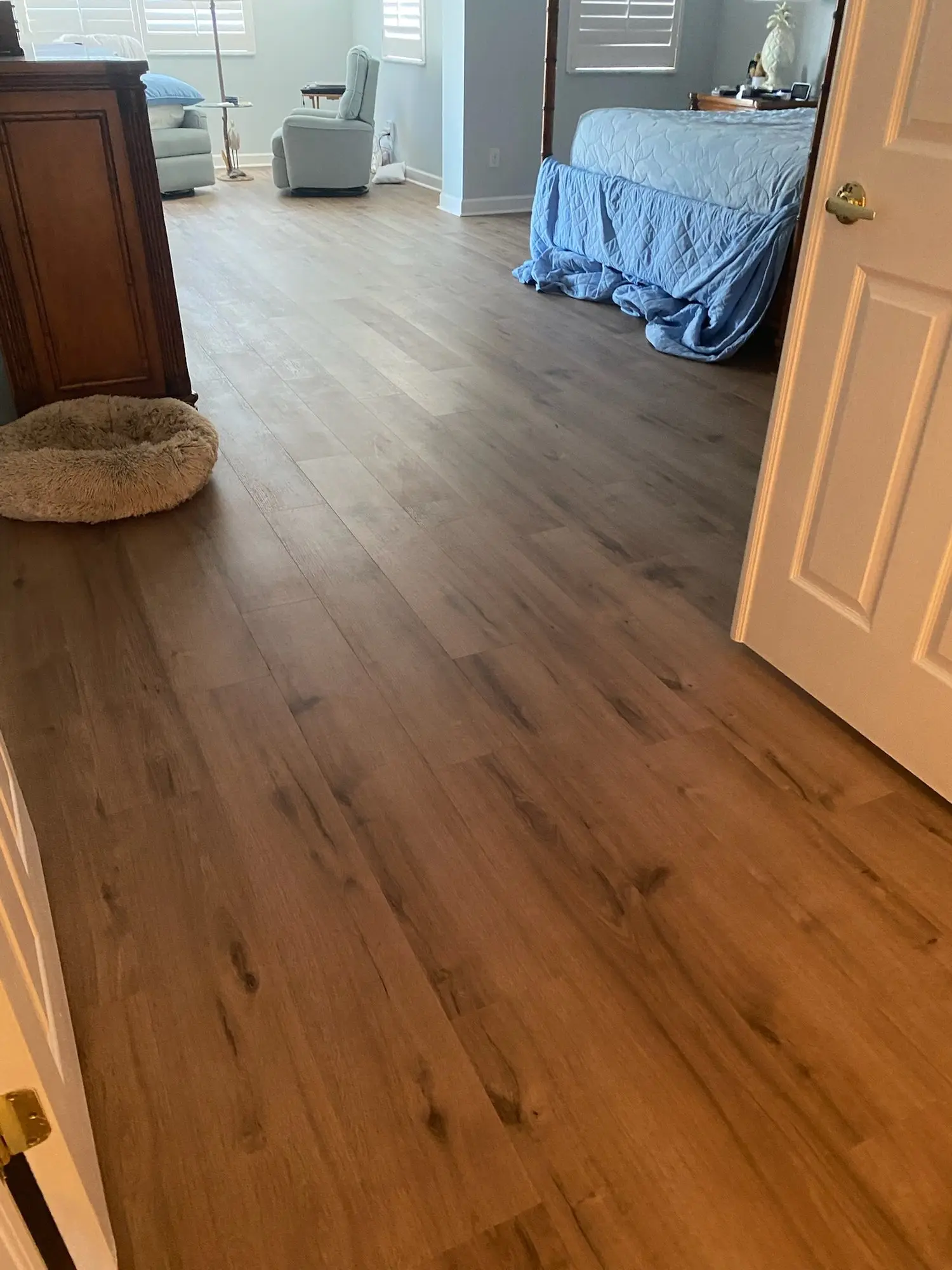 Upstairs floors and a matching staircase