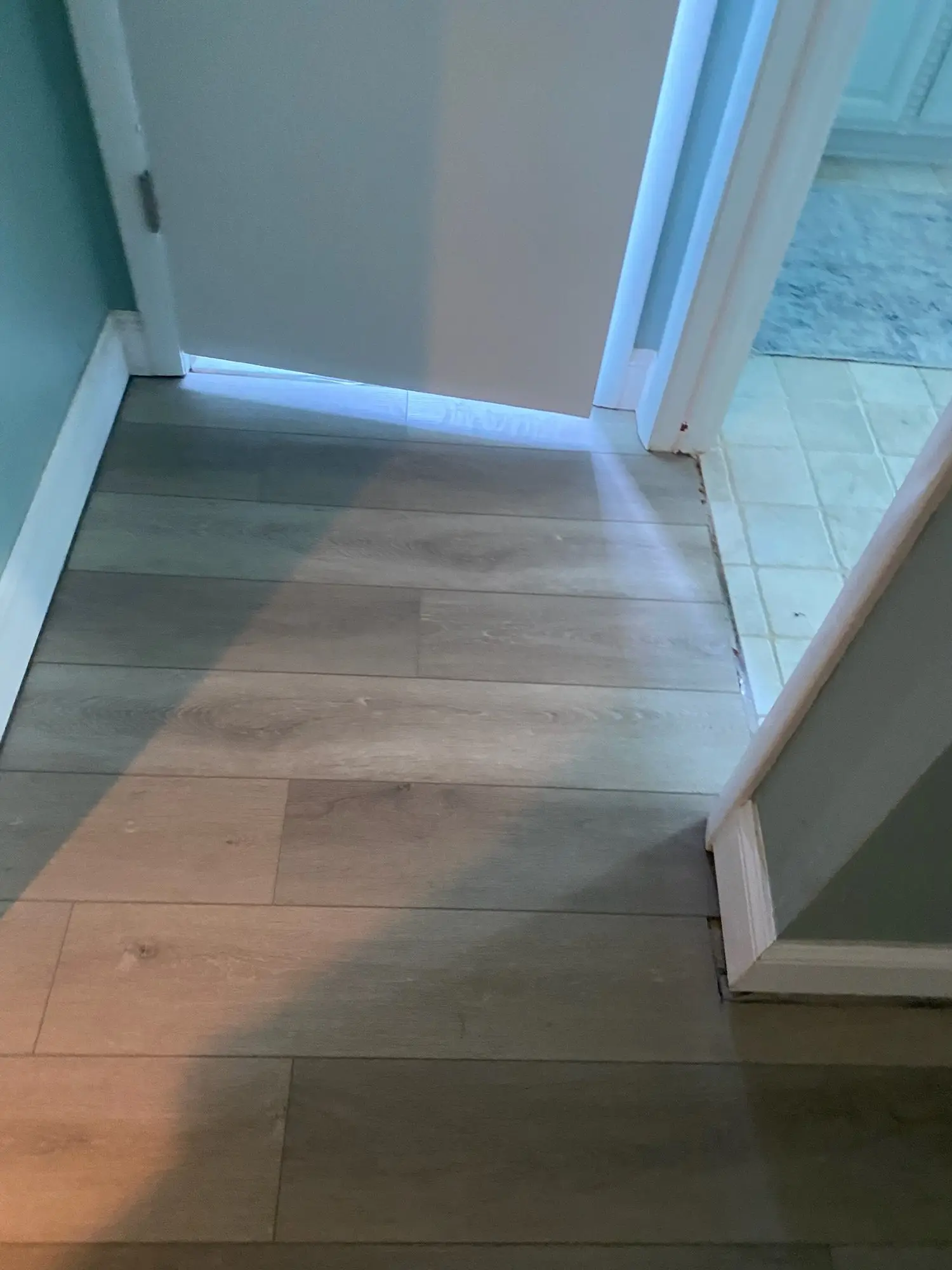 Carpet and tile out, one floor in
