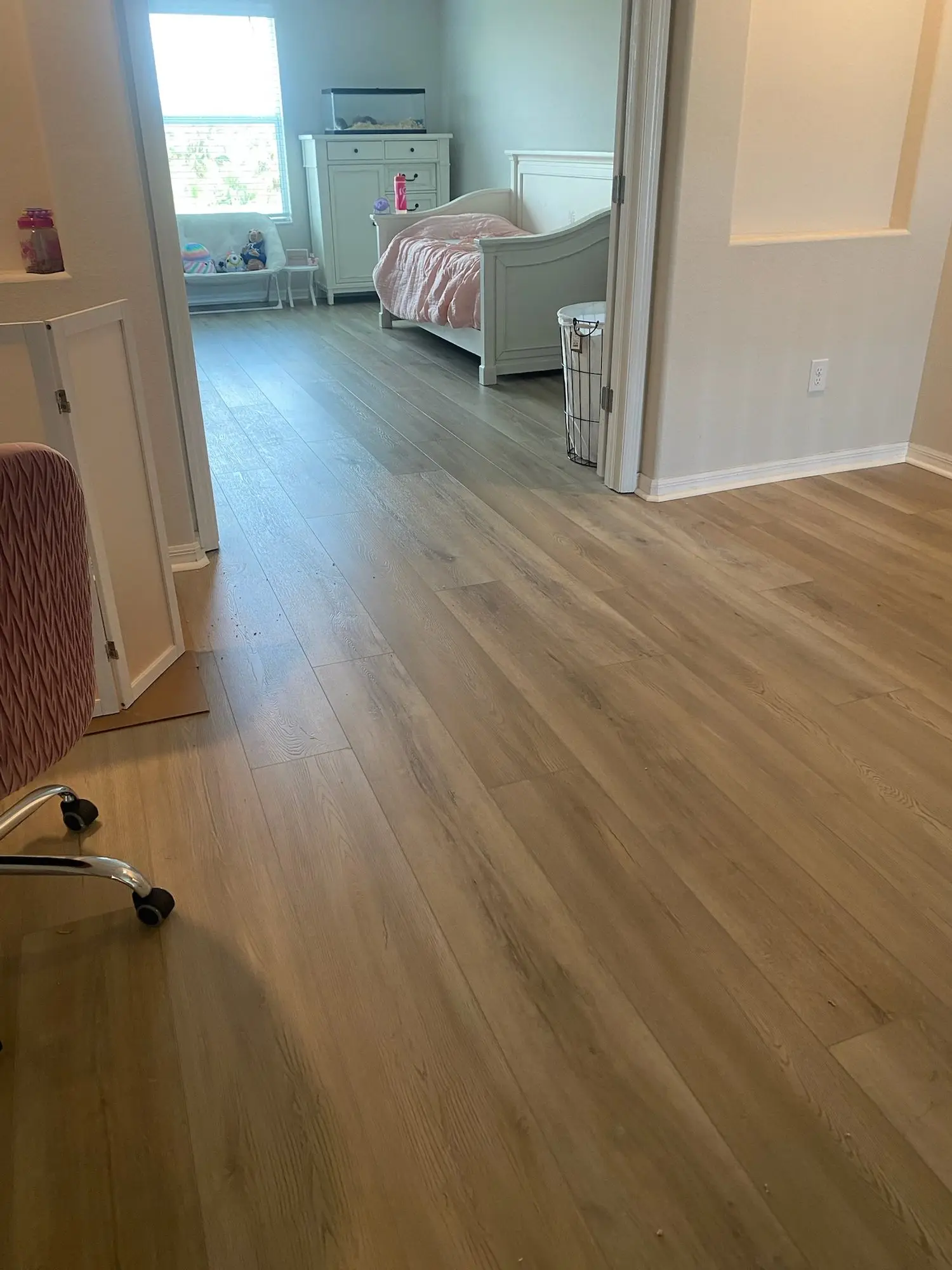 Light oak upstairs and stairs