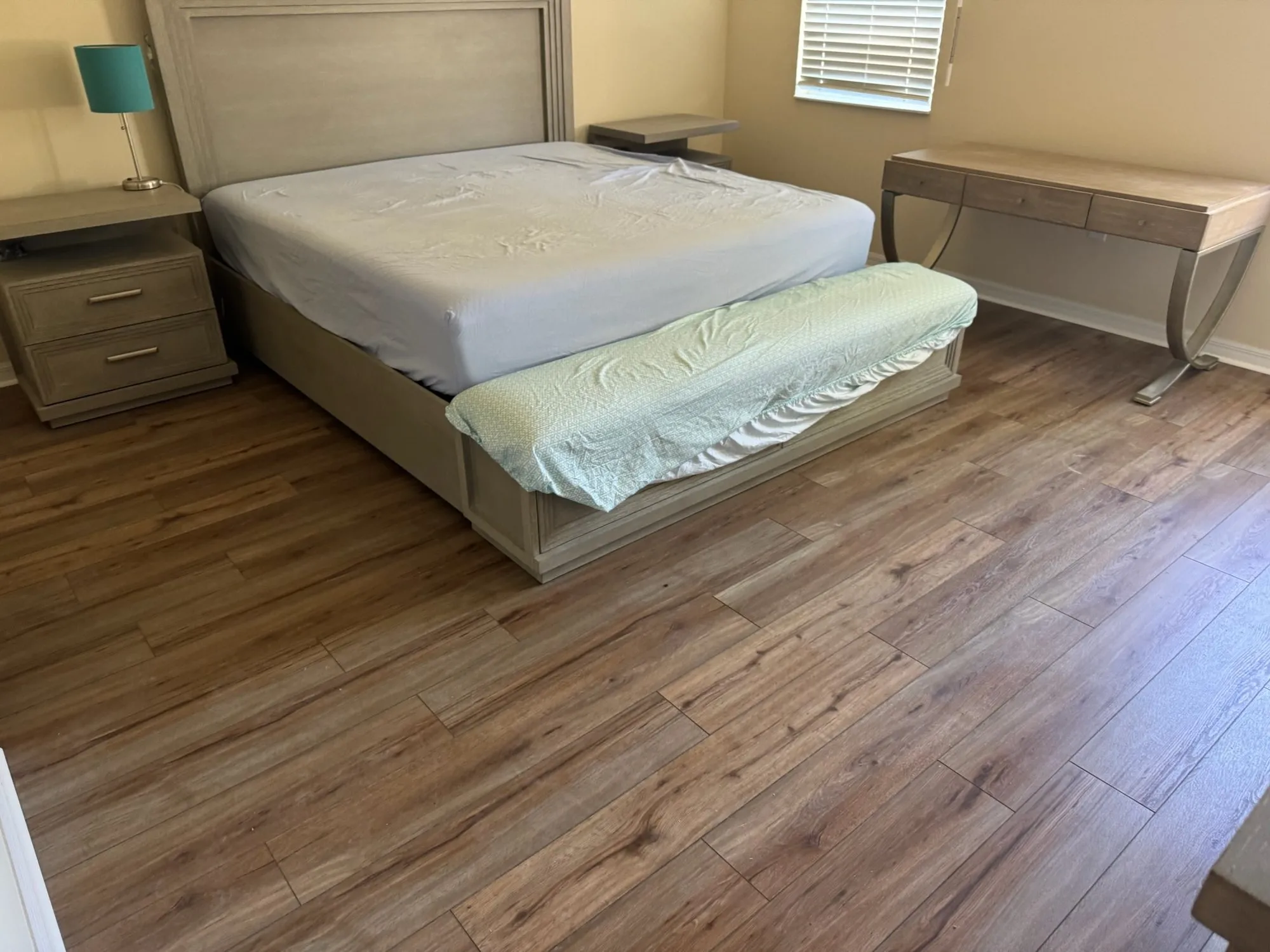 Warm brown plank across the second floor